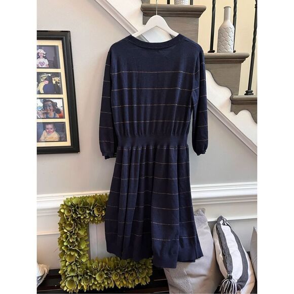Fat Face Fiona Navy Striped Knit Sweater Dress sz 14 NWT - Picture 9 of 10